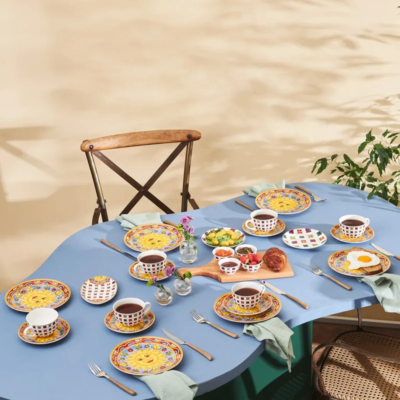 Karaca Juno Frühstücksset und Servierschalen für 6 Personen, 26 Teilig, New Generation Bone