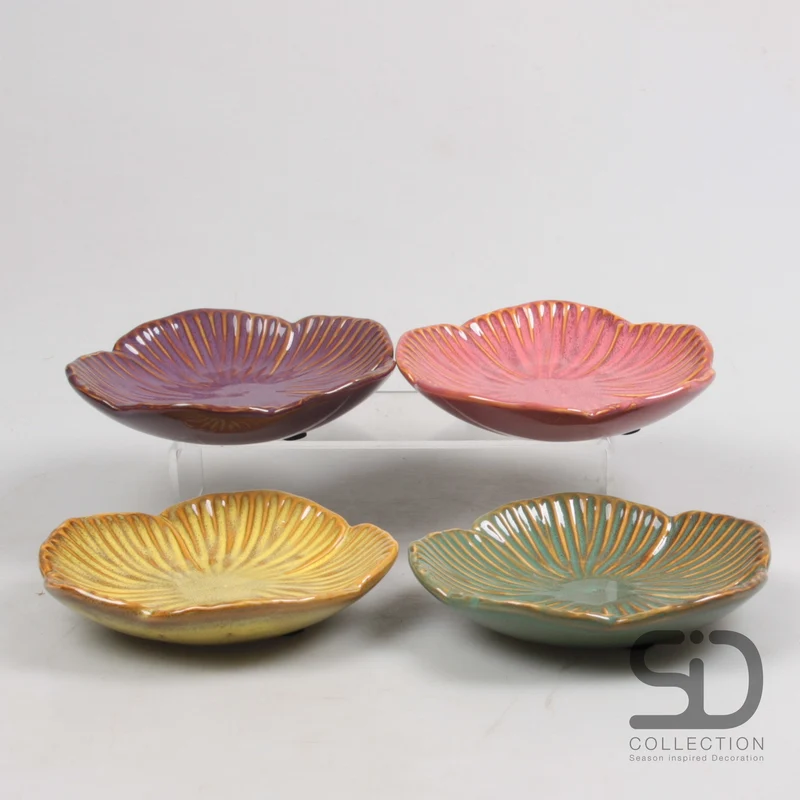 UNTERTELLER L BLUME SAMMIE KERAMIK 4 ASSORTIERT 20,5X20,5X3 CM