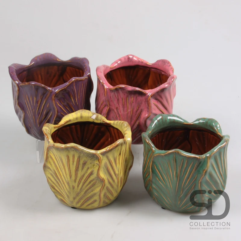 BLUMENTOPF L BLUME SAMMIE 4-FACH SORTIERT 15X15X12 CM KERAMIK