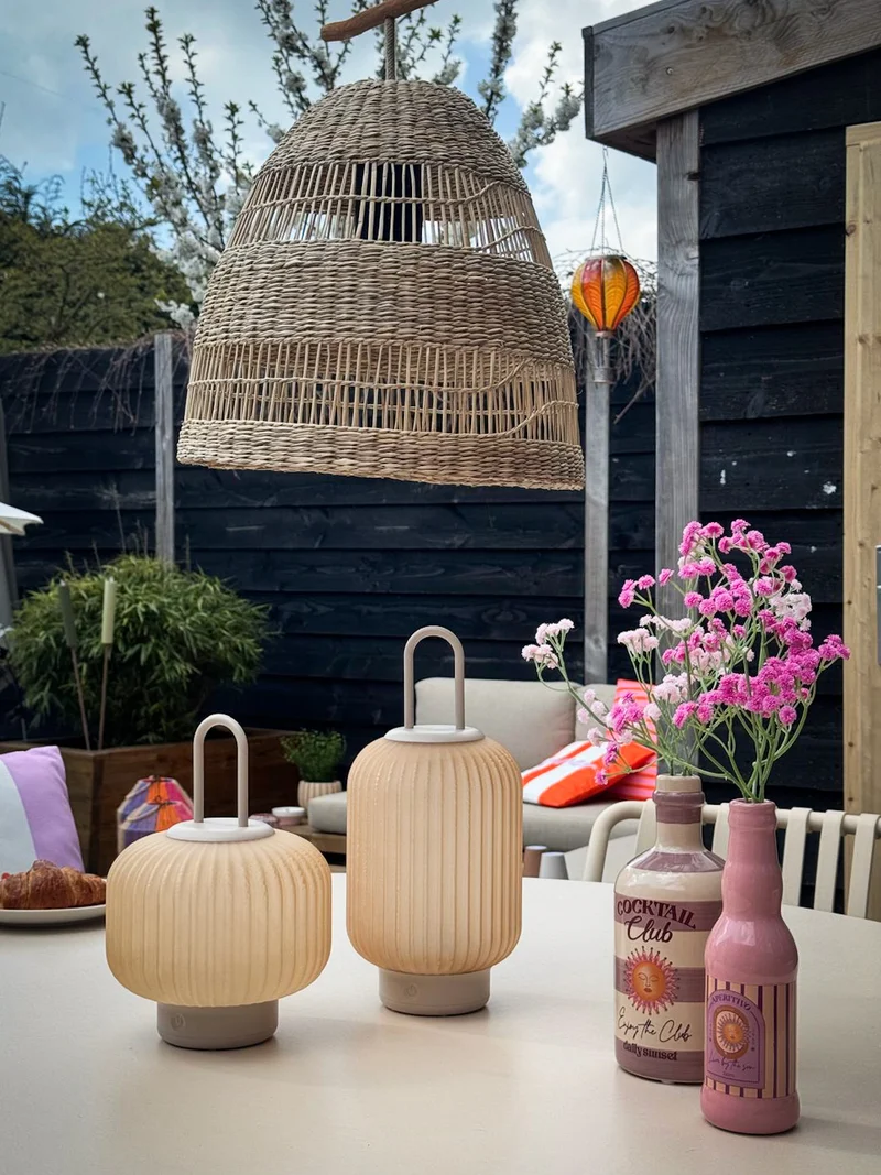 IP44 PORTABLE GLASLATERNE 18X25CM TERRA