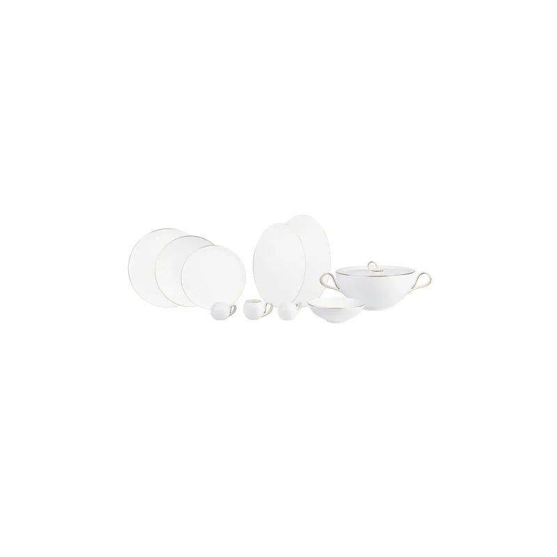 Karaca Fine Pearl Extra Chanak 62-Teiliges 12-Personen Geschirrset Gold