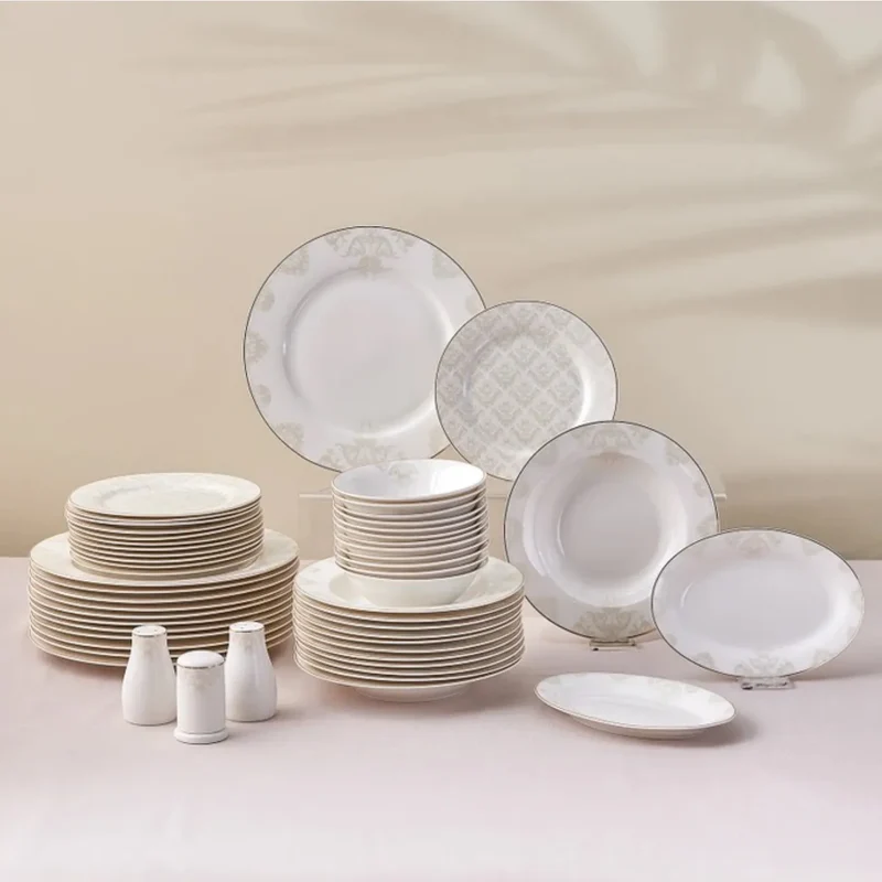 Karaca Elegance Bone Siena 53-Teiliges 12-Personen Geschirrsett Gold