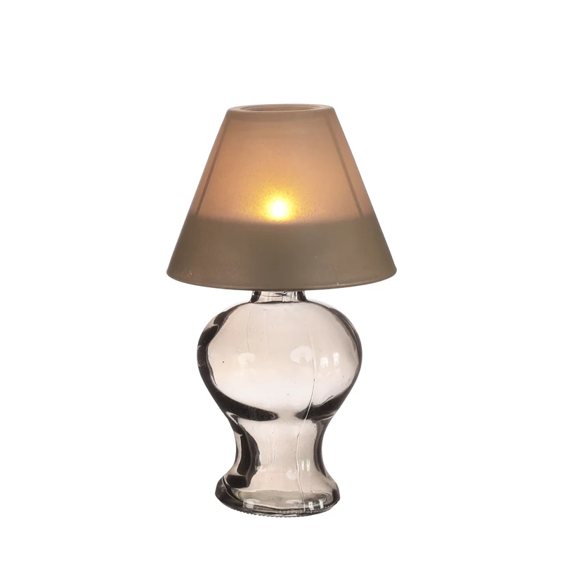 Glaslampe Amber für Teelicht Ø9 H.16 cm rauchgrau