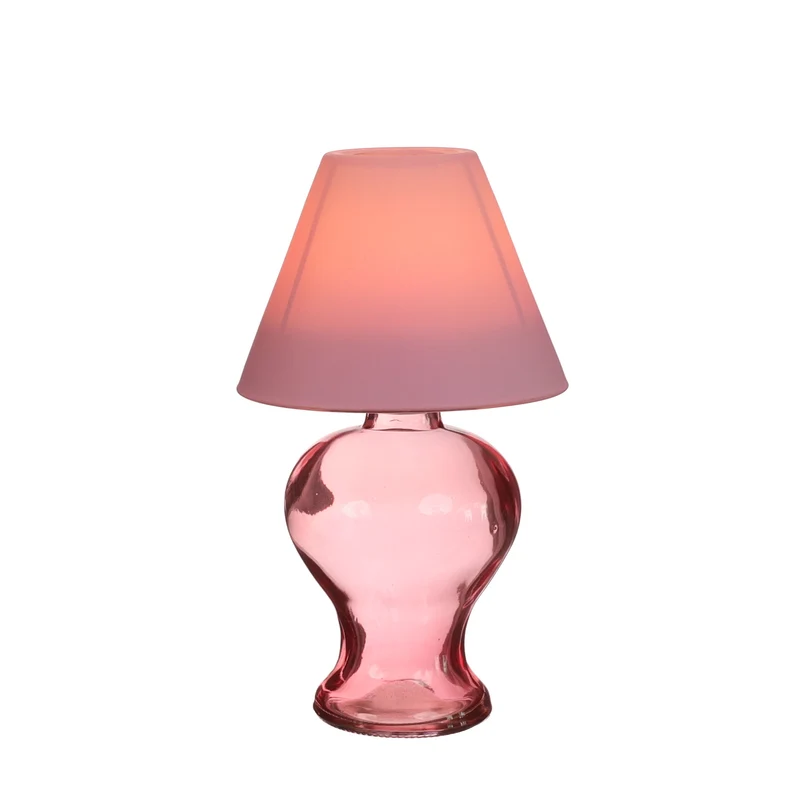 Glasleuchte Amber für Teelicht Ø9 H.16 cm zartrosa
