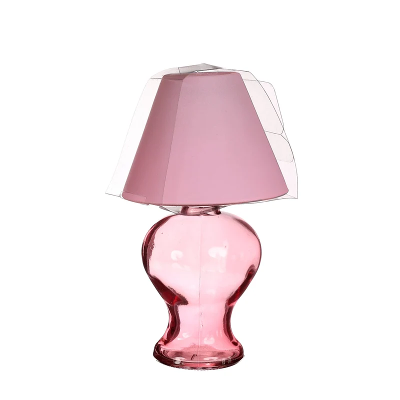 Glasleuchte Amber für Teelicht Ø9 H.16 cm zartrosa