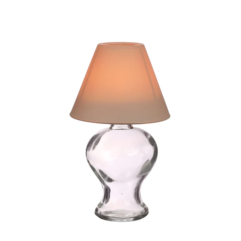 Glaslampe Amber für Teelicht Ø9 H.16 cm klar-beige