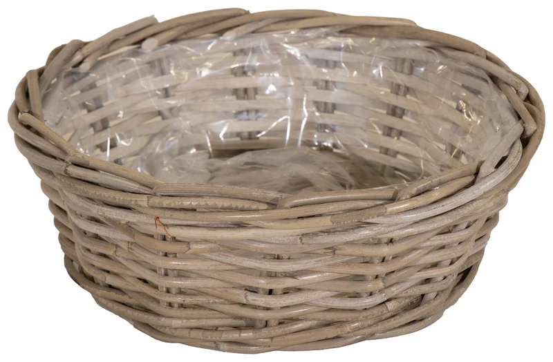 Rattan „Kubu“ runder niedriger Korb Natur –SP H13xØ35/29cm