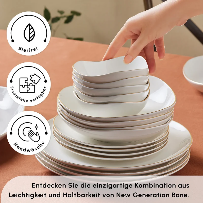 Karaca Stream Bone Middle 56-Teiliges 12-Personen Geschirrset