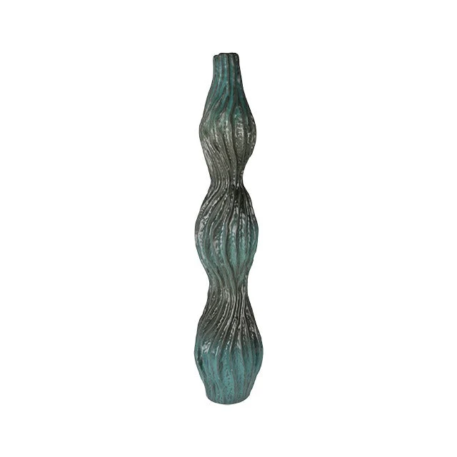 Vase Daan Steingut 19,5x19x93,5cm Meergrün