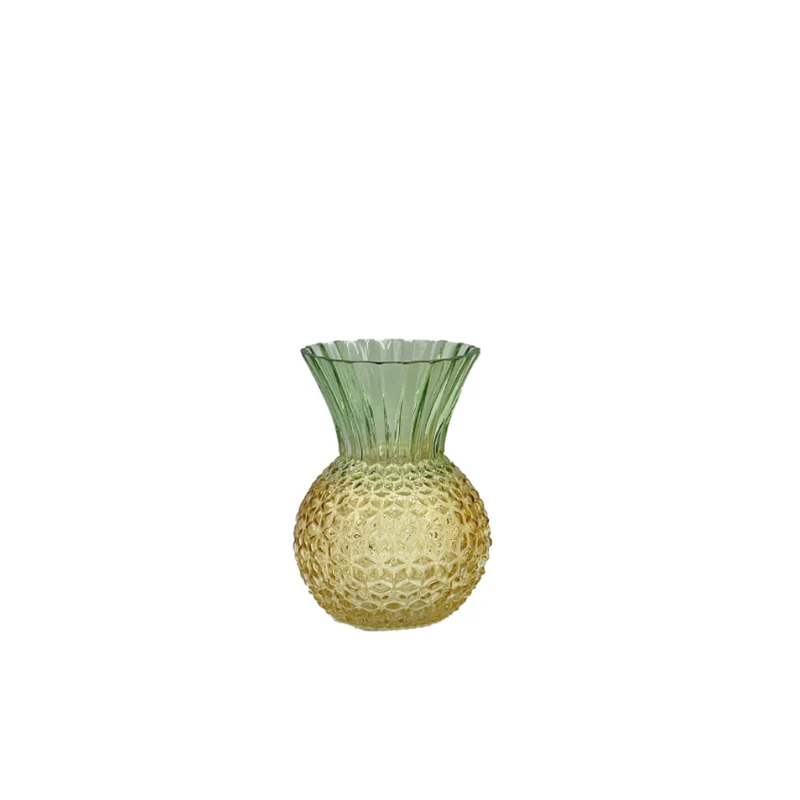 Vase Ananas D13 H18cm Grün/Gelb