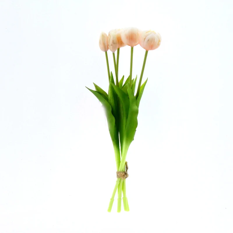 Real Touch Tulpe 'Pfingstrose' Bund x5 L43cm champagner
