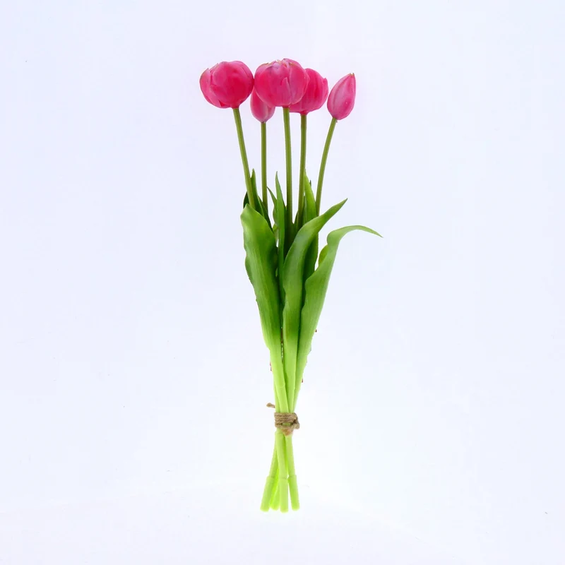 Real Touch Tulpe 'Peony' Bund x5 L43cm d.pink