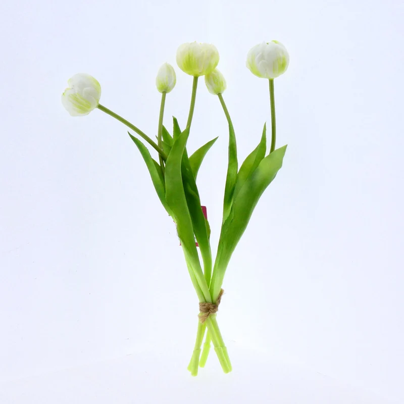 Real Touch Tulpe 'Pfingstrose' Bund x5 L43cm weiß