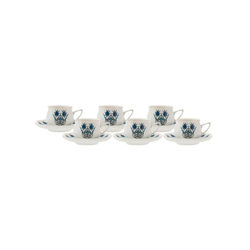 Karaca İznik Neues Formular Kaffeetasse Set für 6 Personen 100 ml