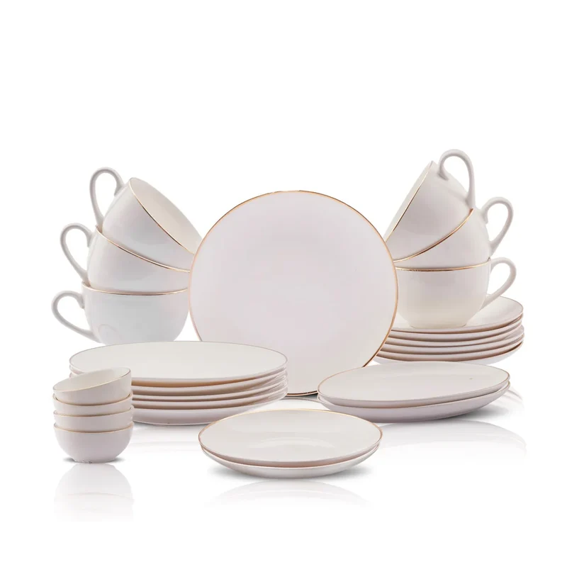 Karaca Elegance Bone Marcelo 26-Teiliges 6-Personen Frühstücksset Gold