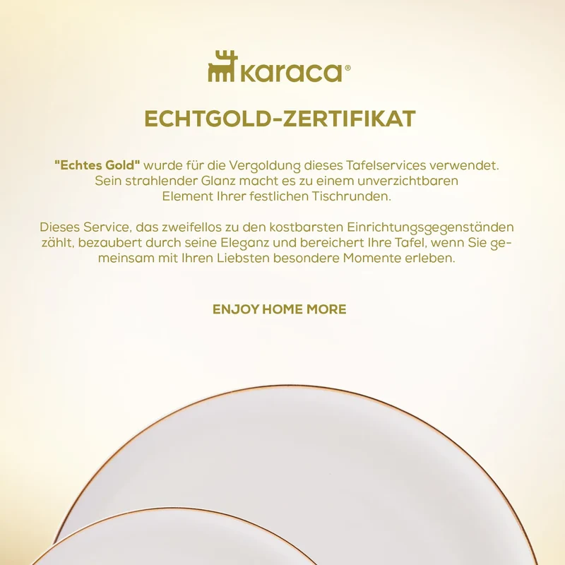 Karaca Elegance Bone Marcelo 26-Teiliges 6-Personen Frühstücksset Gold