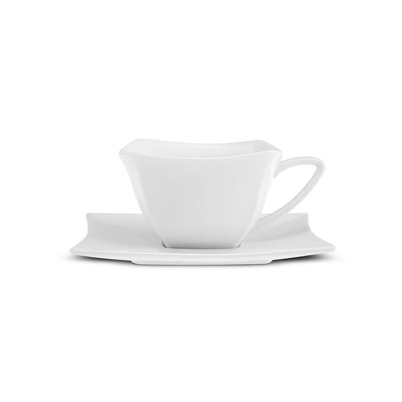 Karaca Stream Pure Perfect Weiß 32-Teiliges 6-Personen Frühstücksset Quadrat