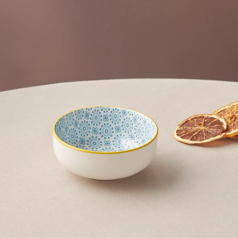 Karaca Floral Snack Schale, Blau, Rund, 10 cm