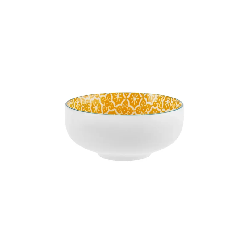 Karaca Floral Snack Schale, Gelb, Rund, 10 cm