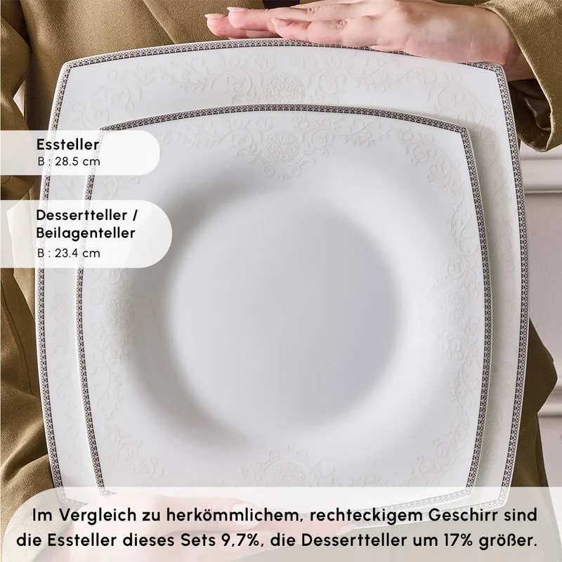 Geschirrset Fine Pearl Neklus 58-Teilig und ideal für 12-Personen