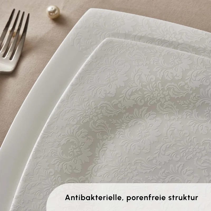 Karaca Fine Pearl Helen 58-teiliges Tafelservice für 12 Personen