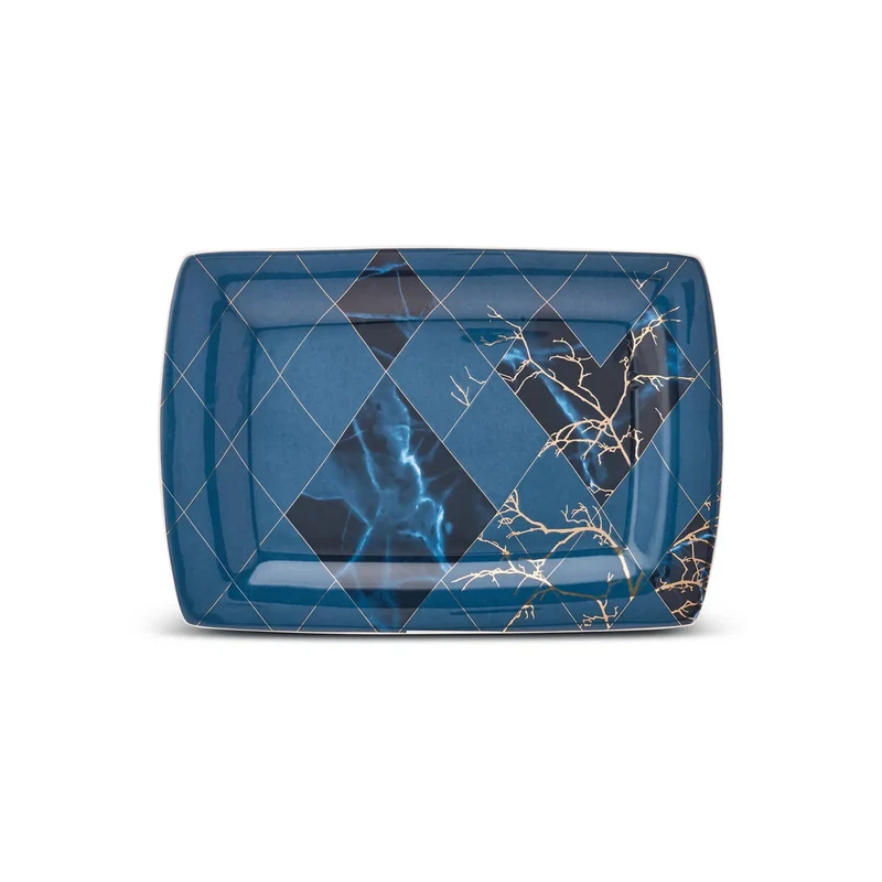 Karaca Fine Pearl Midnight 62 teiliges Geschirrset Quadrat Perlmutt für 12 Personen