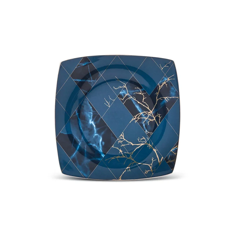 Karaca Fine Pearl Midnight 62 teiliges Geschirrset Quadrat Perlmutt für 12 Personen