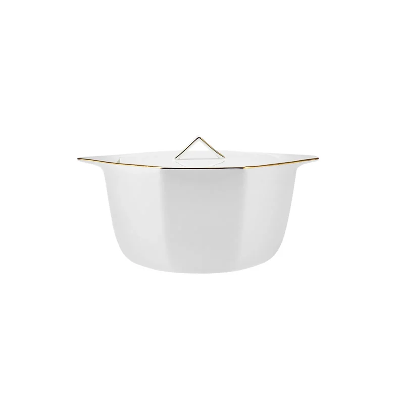 Karaca Fine Pearl Extra Eight Corner 62-Teiliges 12-Personen Geschirrset Gold