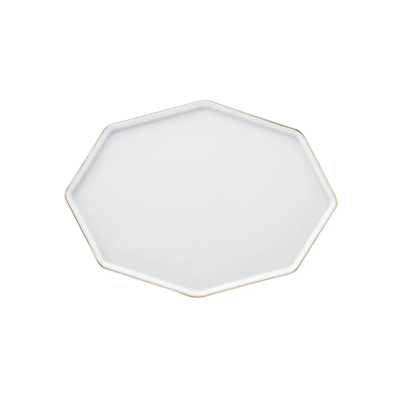 Karaca Fine Pearl Extra Eight Corner 62-Teiliges 12-Personen Geschirrset Gold