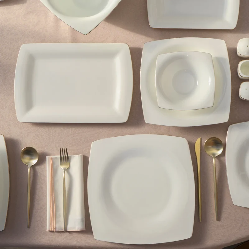 Karaca Fine Pearl Dara 58-Teiliges 12-Personen Geschirrset Gold