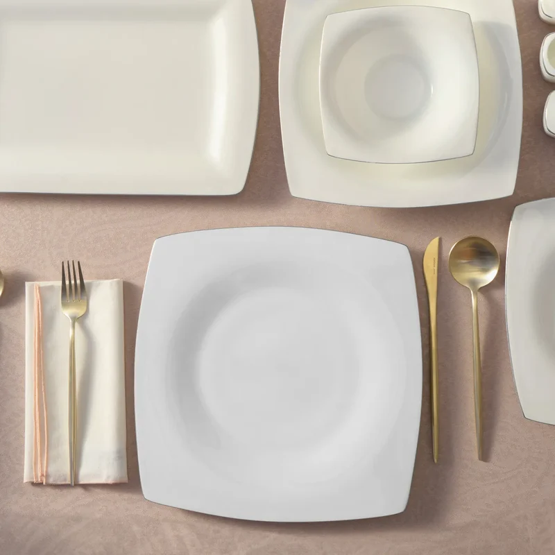 Karaca Fine Pearl Dara 58-Teiliges 12-Personen Geschirrset Platin
