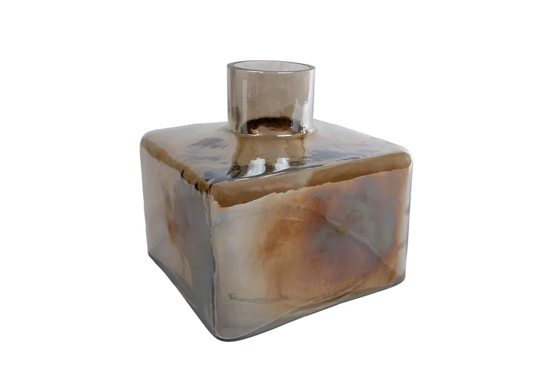 Vase "Smoke" L mehrfarbig braun Glas 17x17x15cm