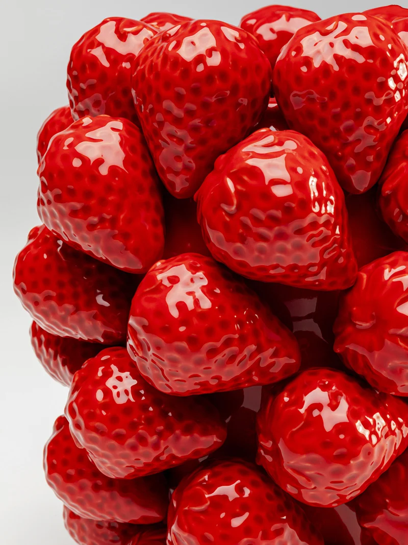 KARE Design Vase Strawberries Rot 24cm