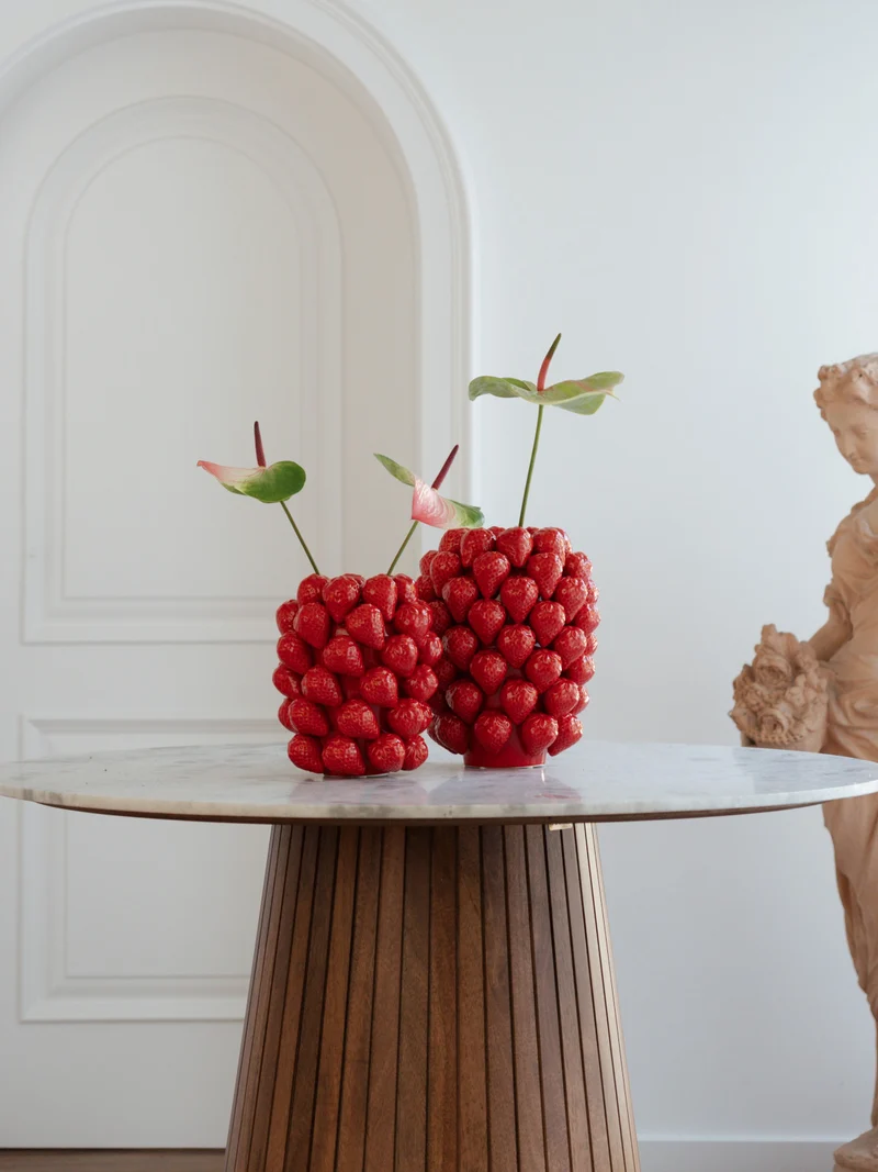 KARE Design Vase Strawberries Rot 30cm