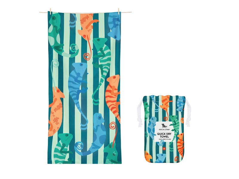 Dock & Bay Kids Beach Towel M Karma Chameleon 130x70cm