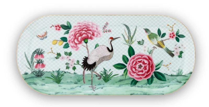 PIP STUDIO Blushing Birds Tortenplatte white 33 x 15 cm