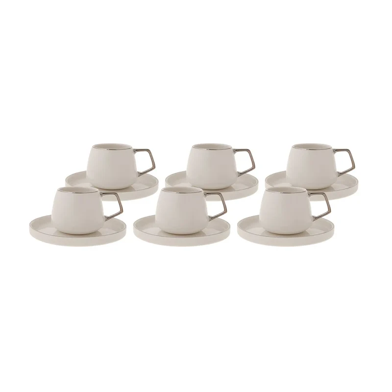 Karaca Streamline Saturn Platinum 6 Personen Kaffeetasse Set