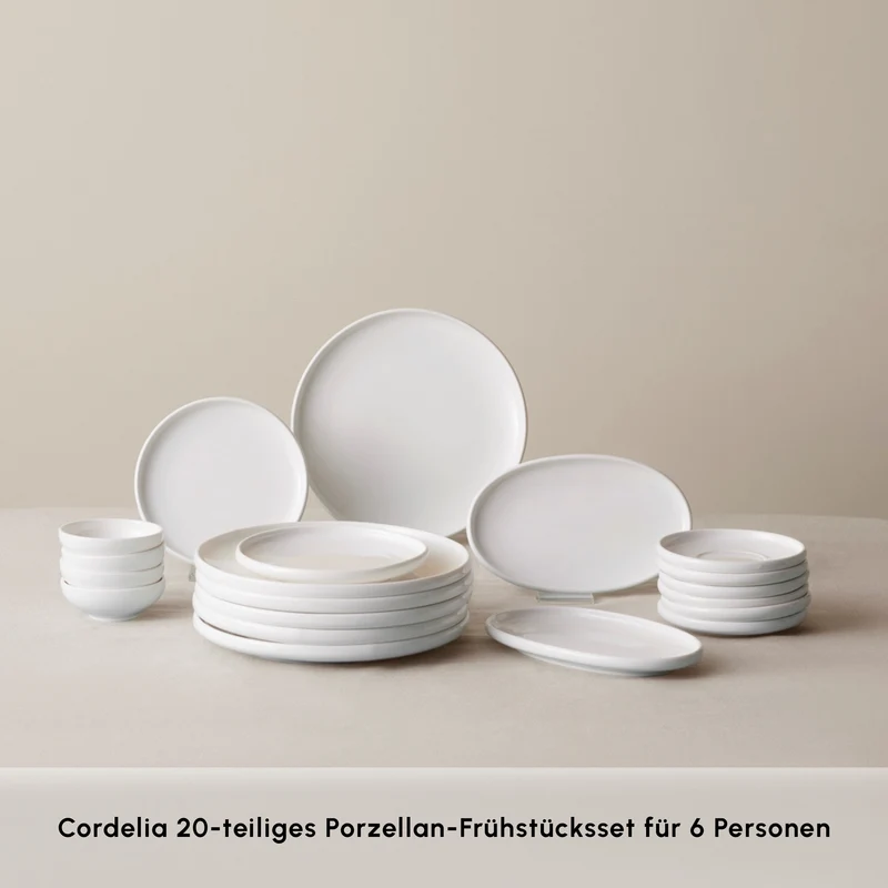 Karaca Stream Pure Cordelia 20-Teiliges 6-Personen Frühstücksset