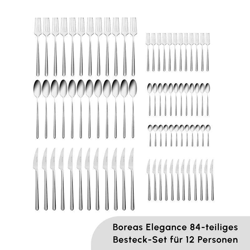 Karaca Boreas 12 Personen Besteckset, 84 Teilig