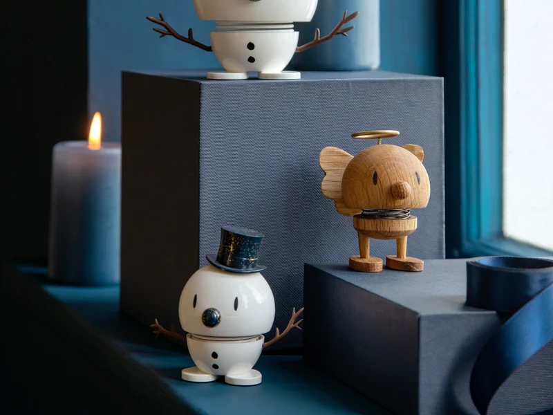 Hoptimist Snowman S white/blue 7,8cm