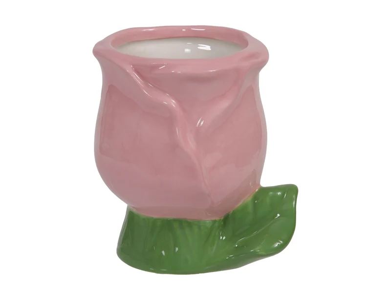 1 Stück Dolomit-Tulpenblumentopf, rosa, 8,5 x 10 cm