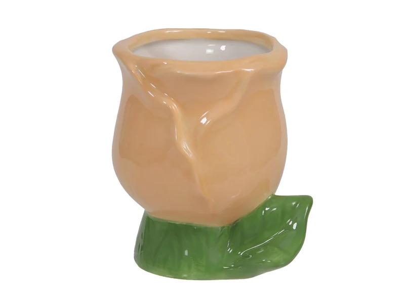pc. 1 Dolomit-Tulpenblumentopf orange 8,5 x 10 cm