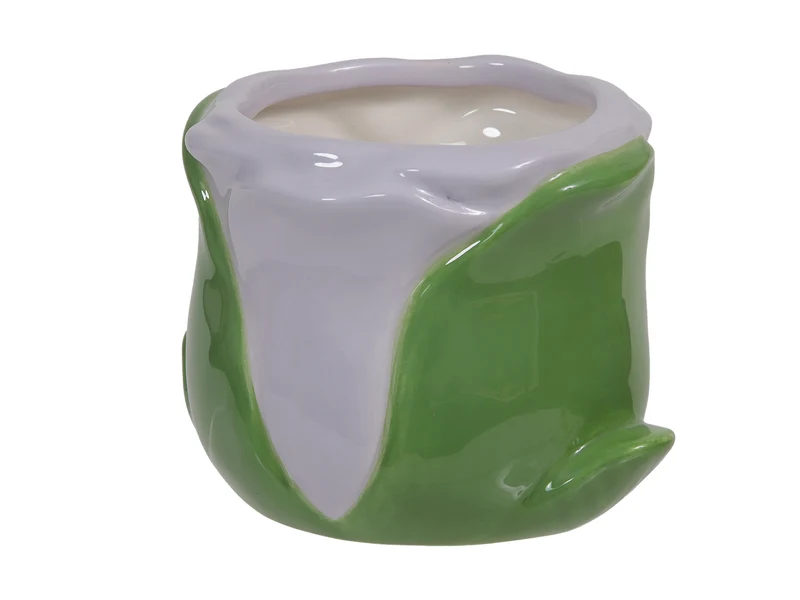 1 Stk. Dolomit-Blumentopf, lila, 9 x 7,5 cm