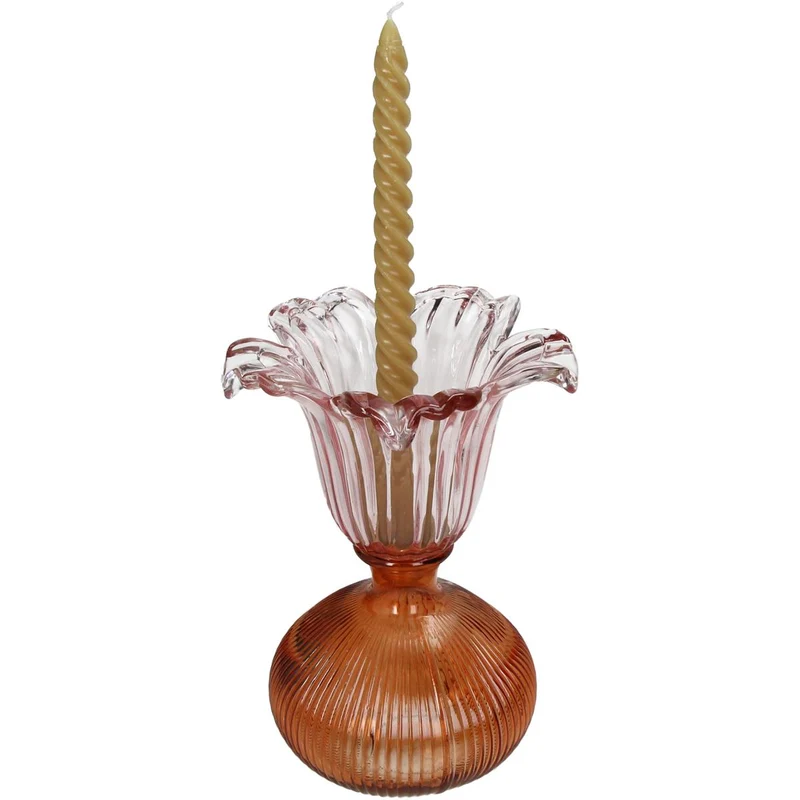 Vase Glas Multi 16x16x23cm Rosa-Orange