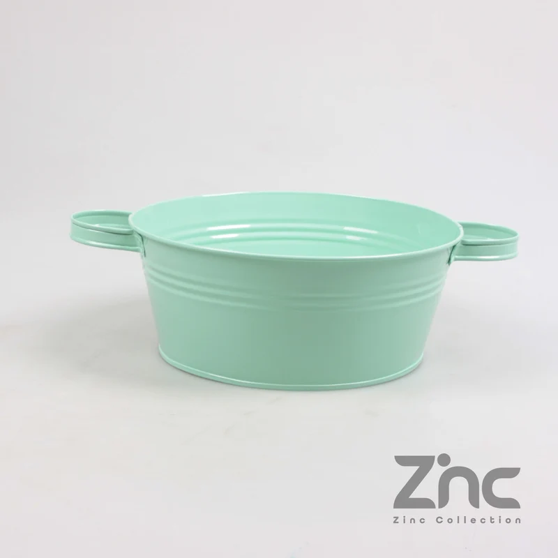 Zinkschale 2,5 l/Ohren D 24,5 H 10 B 20 cm Pastelltürkis