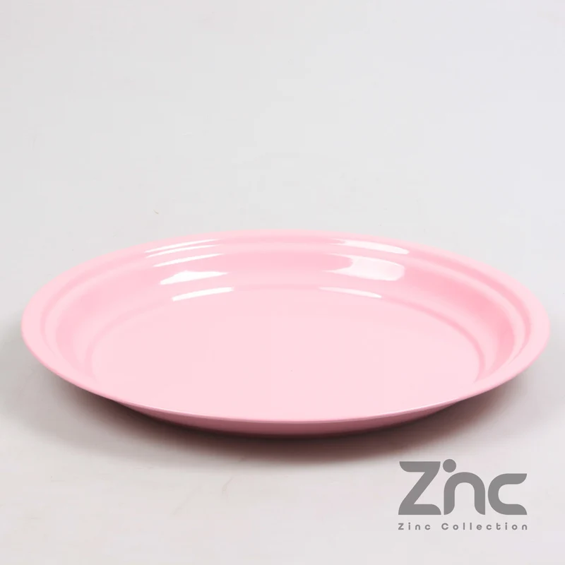 Zink-Standteller rund S 30 x 2,5 cm Antikrosa