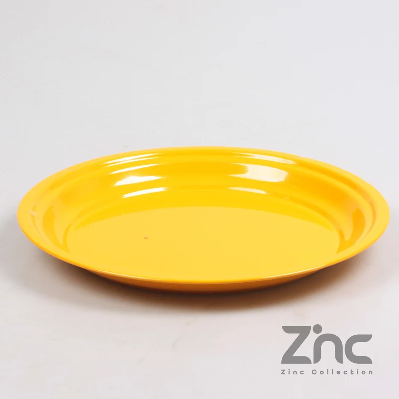 RUNDE ZINK-GRUNDPLATTE S 30 x 2,5 CM BERNSTEINGELB