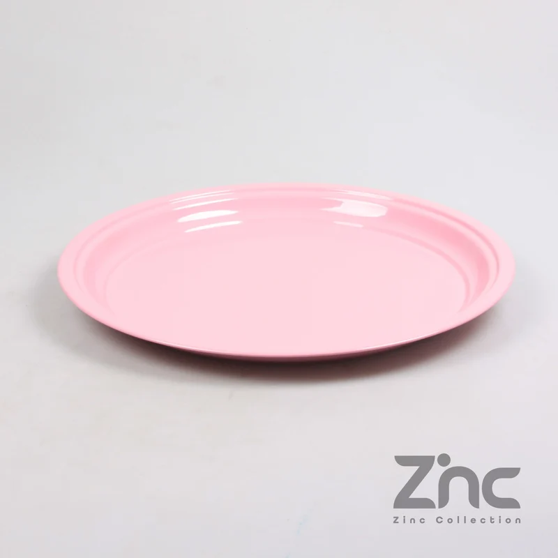 RUNDE ZINK-GRUNDPLATTE M 40 x 2,5 CM ANTIKERROSA