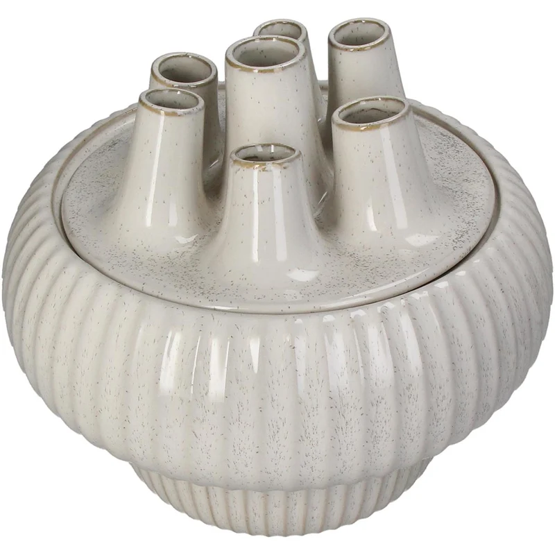 Vase Steingut Weiß 29x29x25,5cm