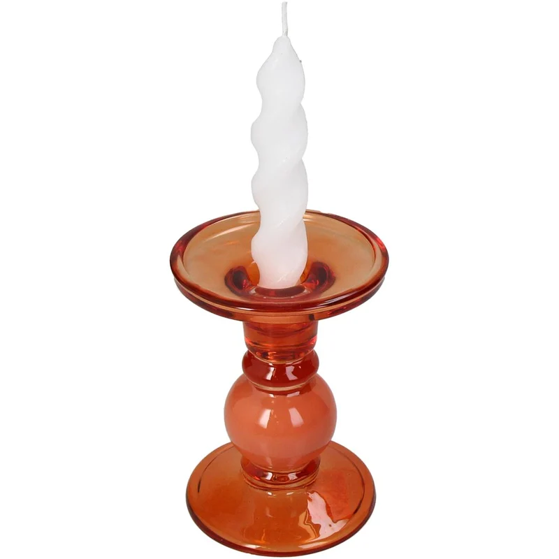 Kerzenhalter Glas Orange 9x9x13cm
